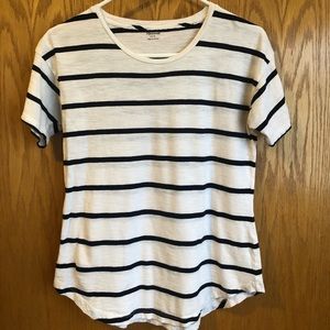 Madewell white and black striped tee